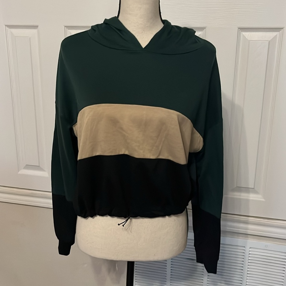 Windsor green black & tan lightweight hoodie Size M